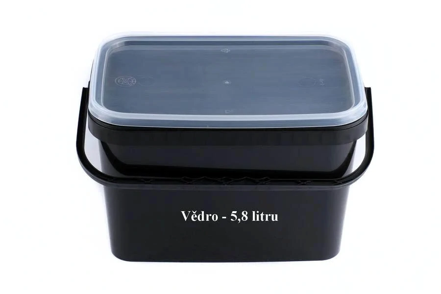 Plastové vědro - Hranaté Černé 5,8 l