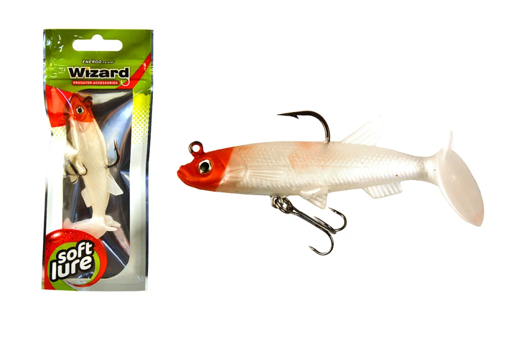 WIZARD Swimbait Paddle umělá nástraha 7,6cm redwhite
