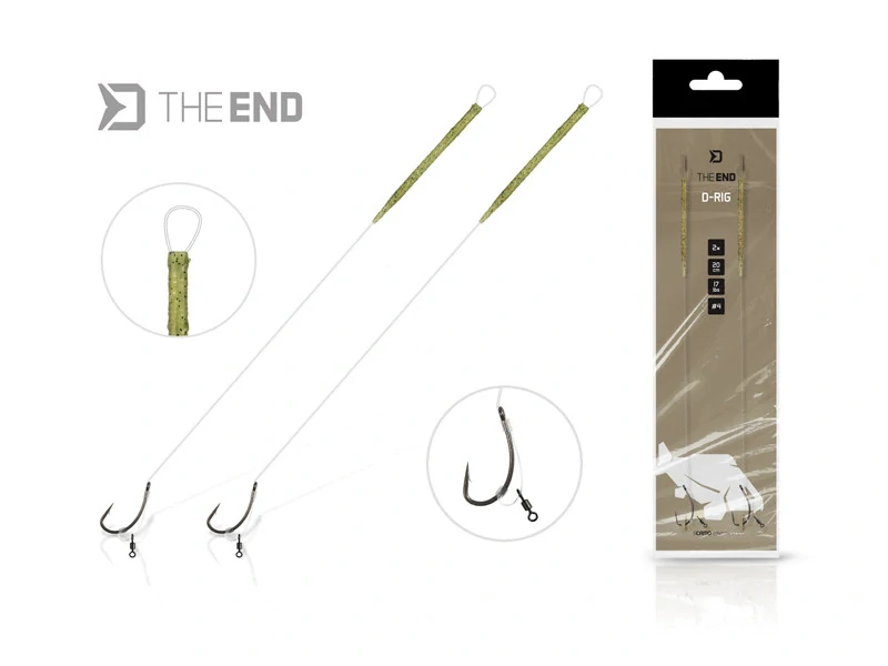 Návazec Delphin TheEND D-Rig / 2ks 20 cm / 17lbs / #4