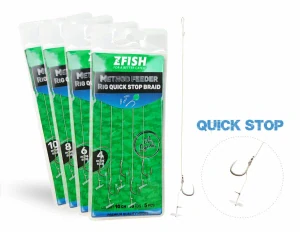 ZFISH Návazec Method Feeder Rig Quick Stop Braid 5 ks/Vel.8