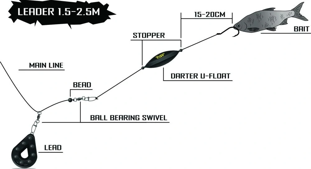 Black Cat - Podvodní splávek Darter U-Float 11 cm 15g Neonová červená