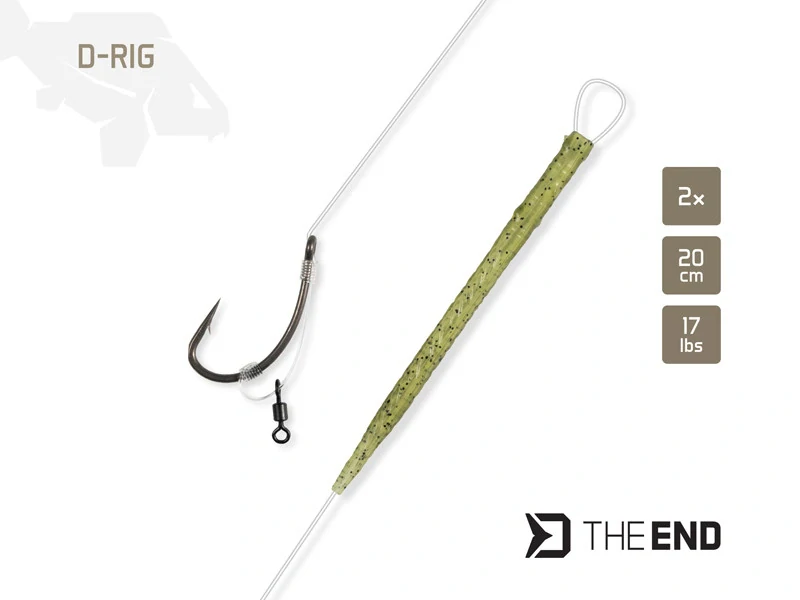 Návazec Delphin TheEND D-Rig / 2ks 20 cm / 17lbs / #4