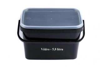Plastové vědro - Hranaté Černé 5,8 l