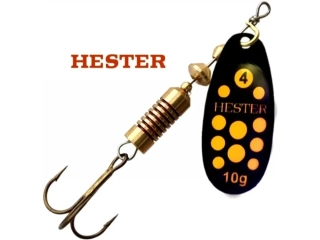 Hester Fishing rotační třpytka Ospray Black Orange Dots VEL. 5 12G