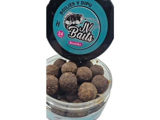 JV Baits Hard Dipované boilies Brusinka 24 mm 300 ml 