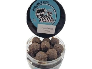 JV Baits Dipované boilies Frankfurtská klobása - 24 mm 300 ml 