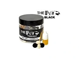 Plovoucí boilies The One Black Pop-Up & Dumbells Squid - Plum 50 g + Liquid